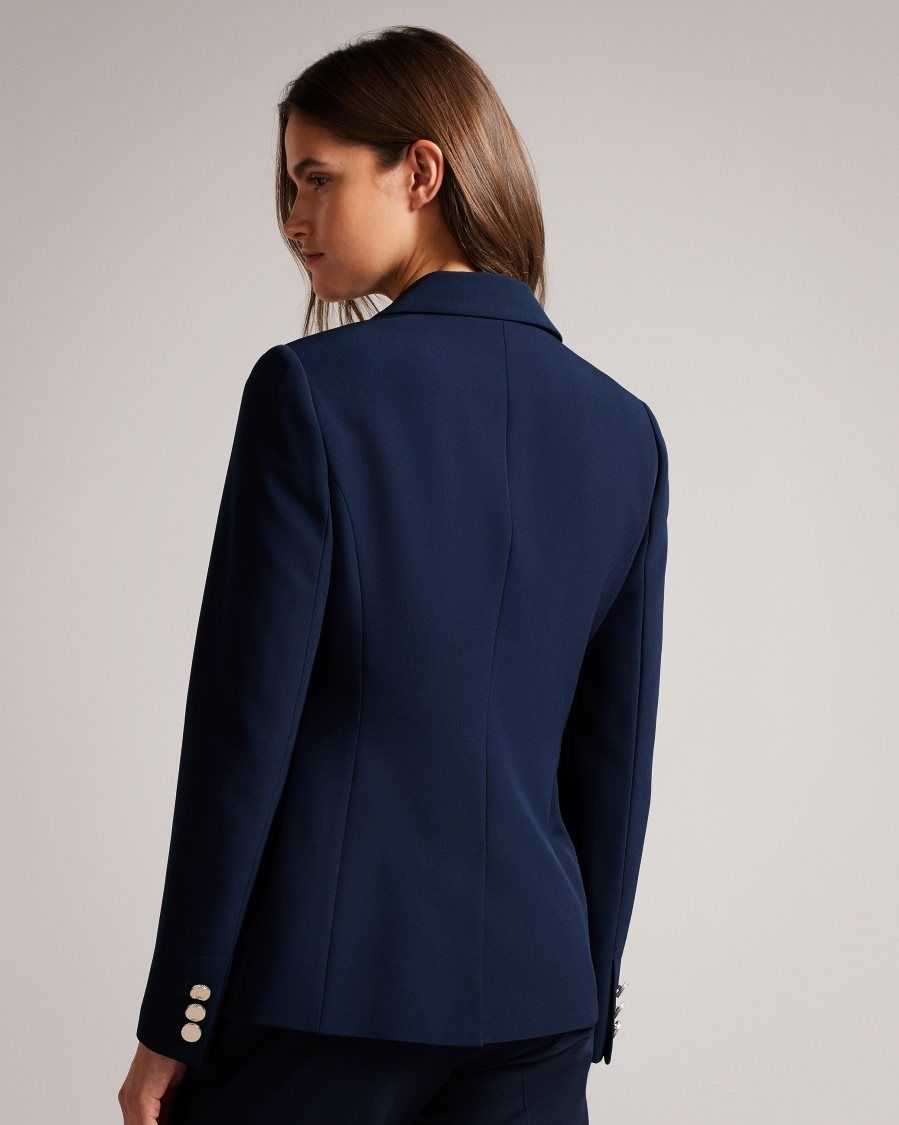 Ted Baker Rrae Slim Tailored Jacket Navy | 1504283-ZS