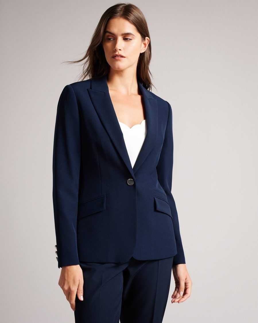 Ted Baker Rrae Slim Tailored Jacket Navy | 1504283-ZS