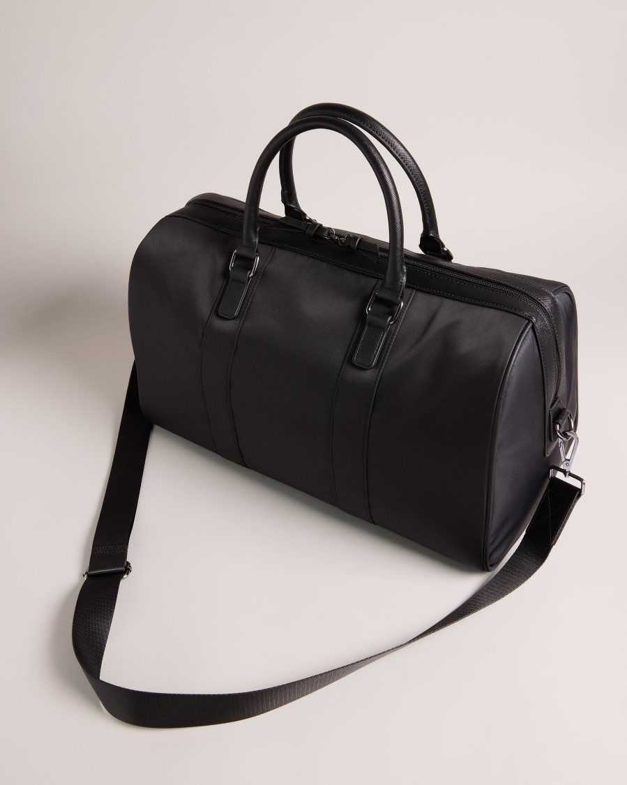 Ted Baker Rucks Core Twill PU Striped Holdall Black | 7438061-AX