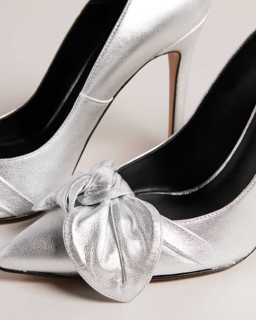 Ted Baker Ryal Metallic Court Shoes Silver | 7160928-SA