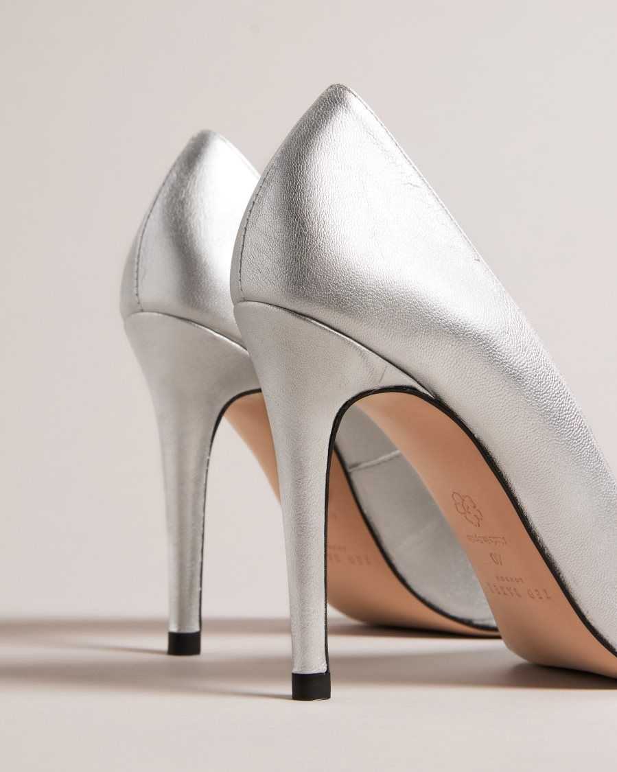 Ted Baker Ryal Metallic Court Shoes Silver | 7160928-SA