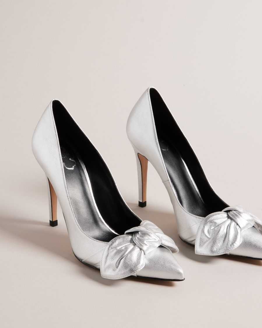 Ted Baker Ryal Metallic Court Shoes Silver | 7160928-SA