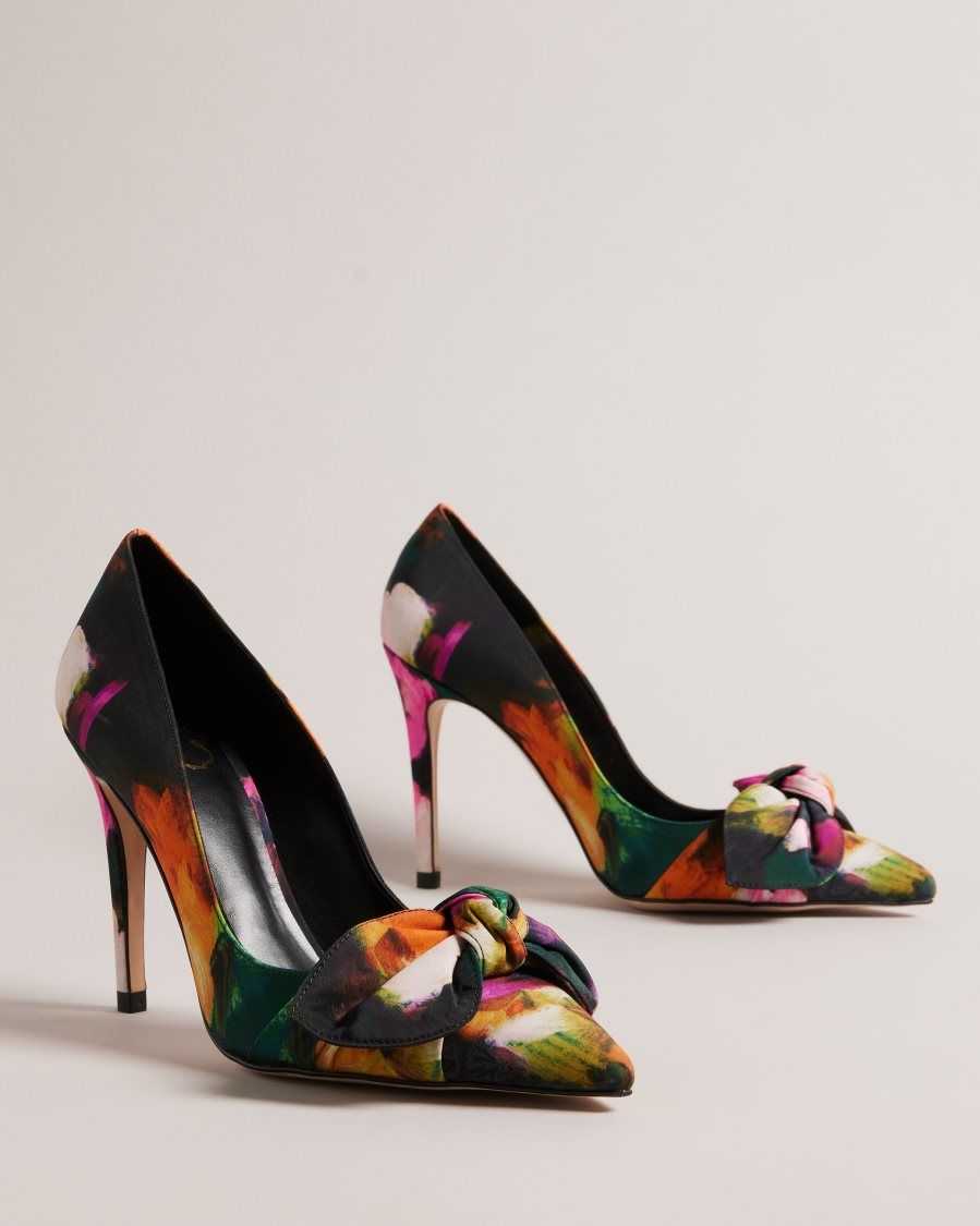 Ted Baker Ryoh Art Print Heeled Court Shoes Black | 0283549-GV