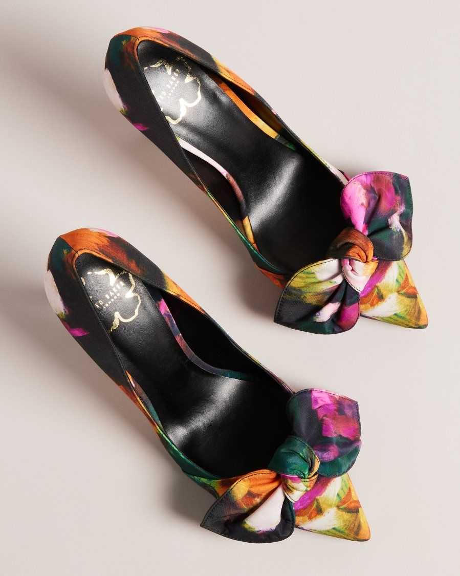 Ted Baker Ryoh Art Print Heeled Court Shoes Black | 0283549-GV