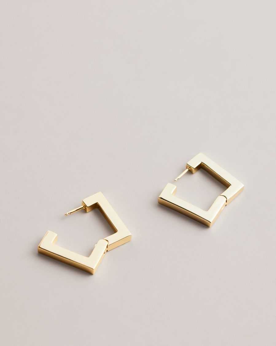 Ted Baker Saadiey Large Square Hinge Earrings Gold Colour | 5987462-SV