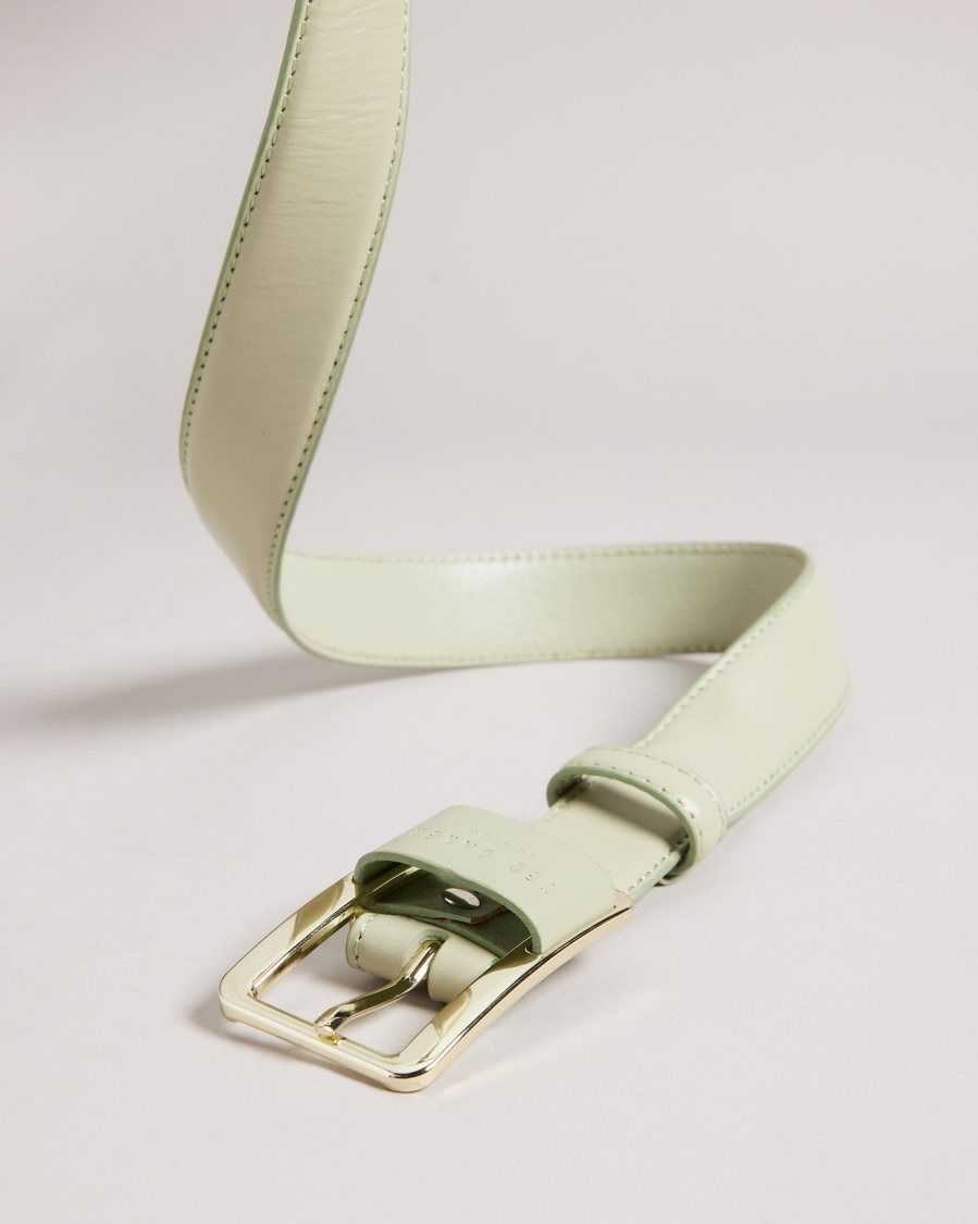 Ted Baker Saaman Leather Loop Buckle Belt Green | 2039158-YC