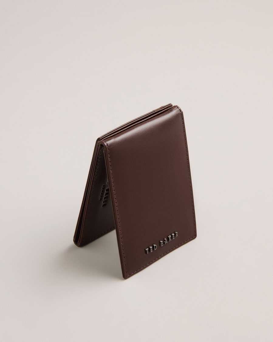 Ted Baker Sammey Folded Leather Card Holder Brown-Chocolate | 2678534-TR