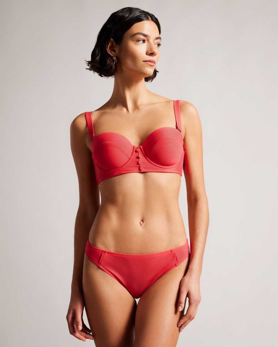 Ted Baker Santine Balconette Bikini Top With Button Details Coral | 4216857-CP