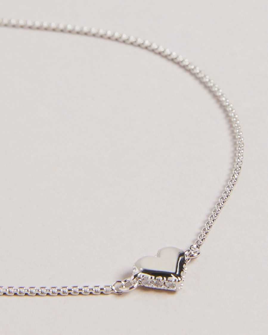 Ted Baker Sarsah Sparkle Heart Drawstring Bracelet Silver Colour | 1345082-KQ