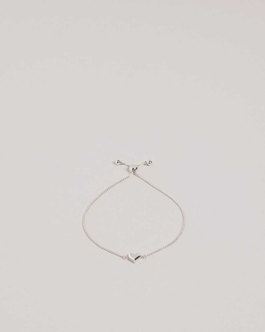 Ted Baker Sarsah Sparkle Heart Drawstring Bracelet Silver Colour | 1345082-KQ