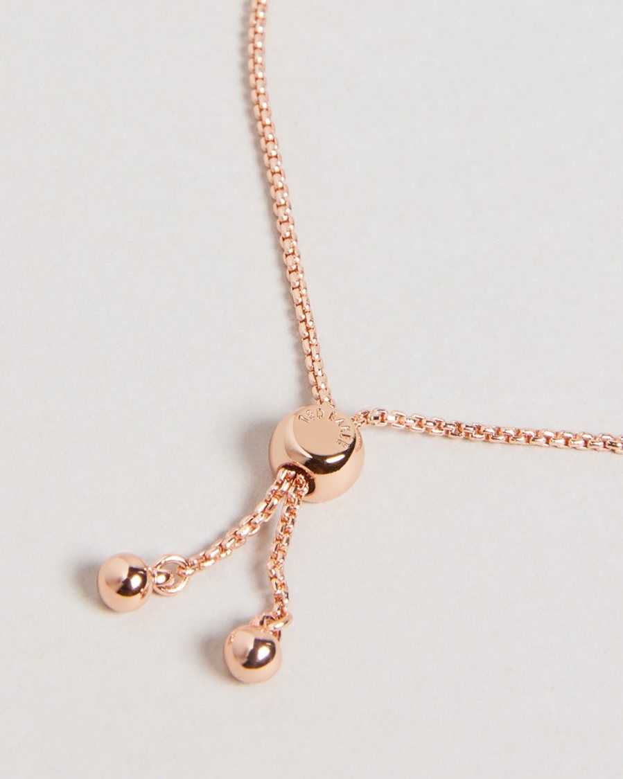 Ted Baker Sarsah Sparkle Heart Drawstring Bracelet Rose Gold Colour | 3091265-LH