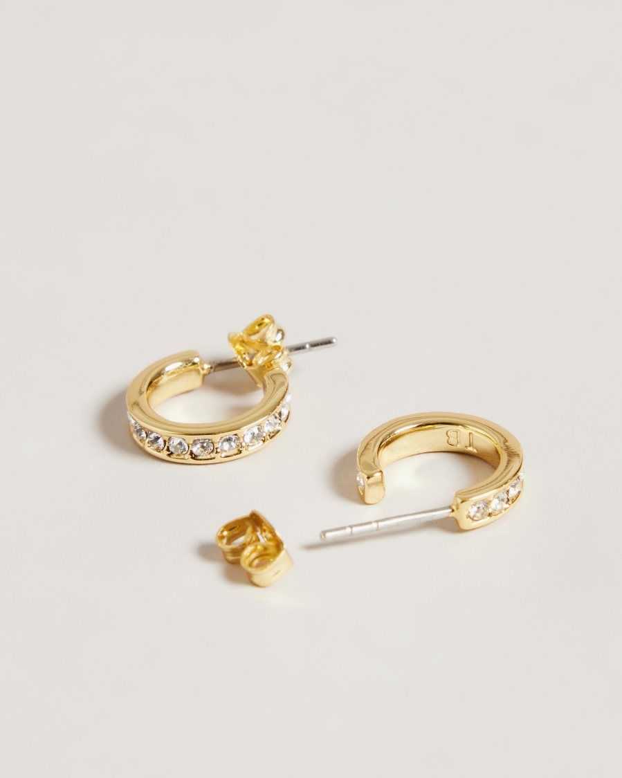 Ted Baker Seenita Nano Hoop Huggie Earrings Gold Colour | 9801453-DZ