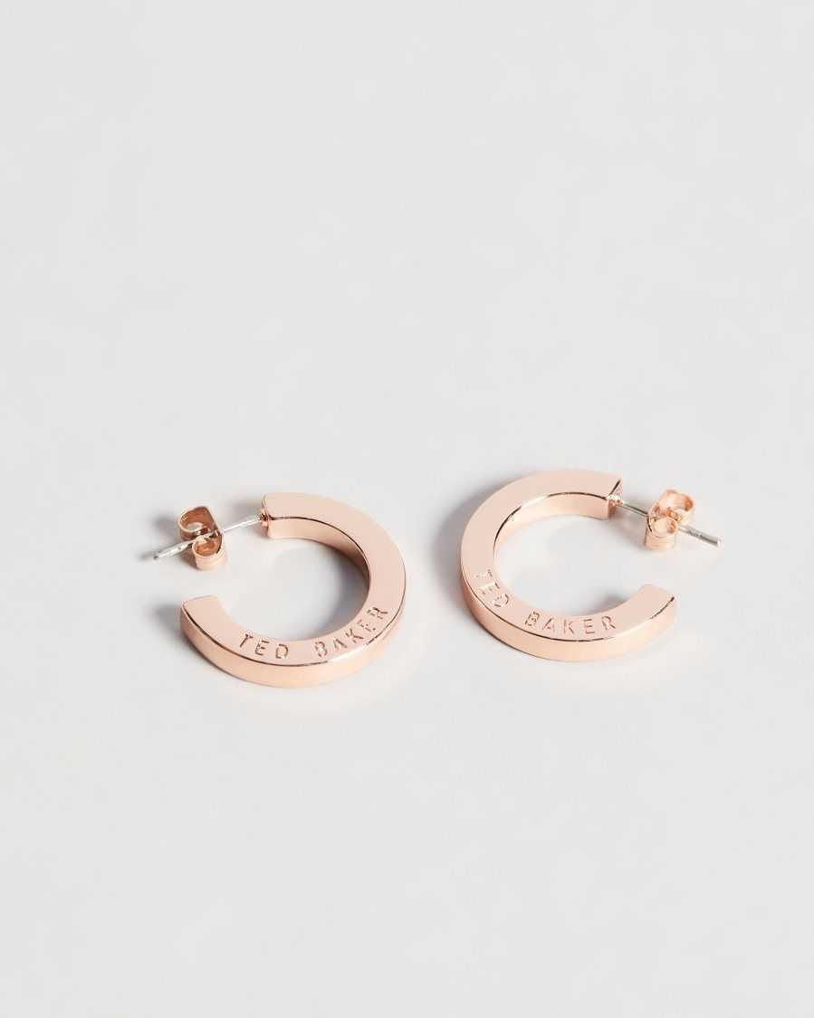 Ted Baker Senatta Crystal Hoop Earrings Rose Gold Colour | 3468215-EV