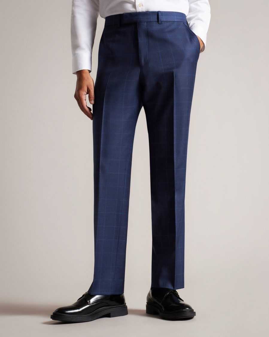 Ted Baker Sennetr Check Suit Trousers Blue | 1458972-DL