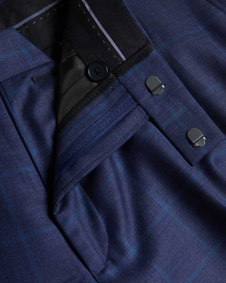 Ted Baker Sennetr Check Suit Trousers Blue | 1458972-DL