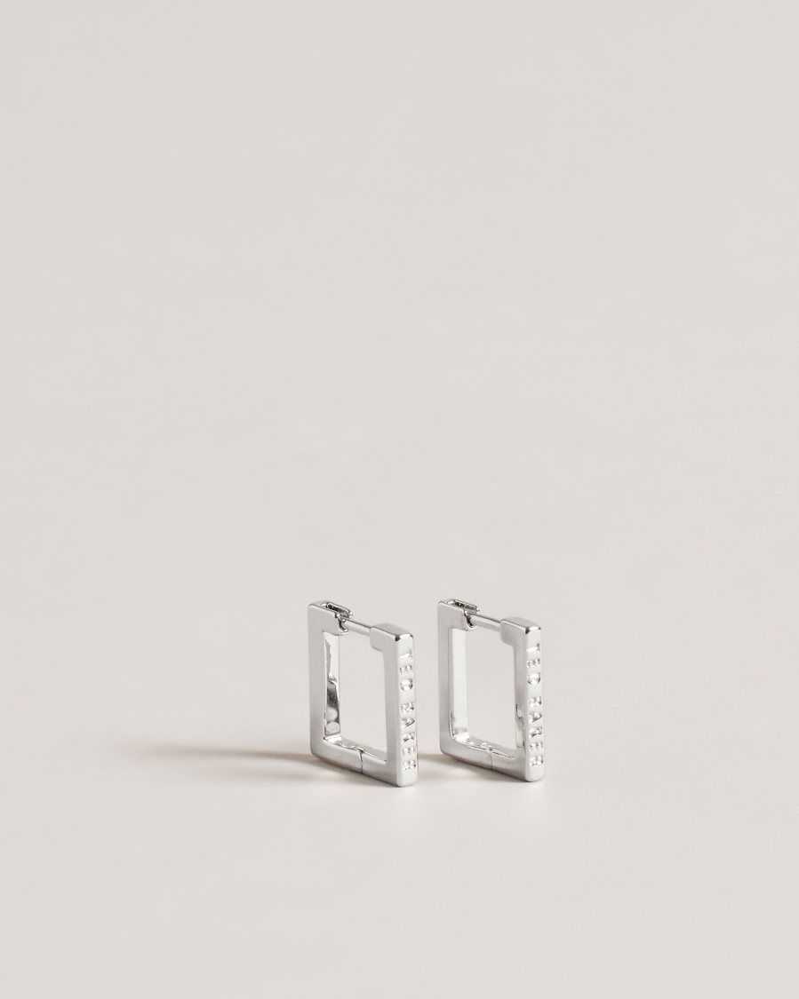 Ted Baker Senrii Small Square Hinge Earrings Silver Colour | 3879560-PE