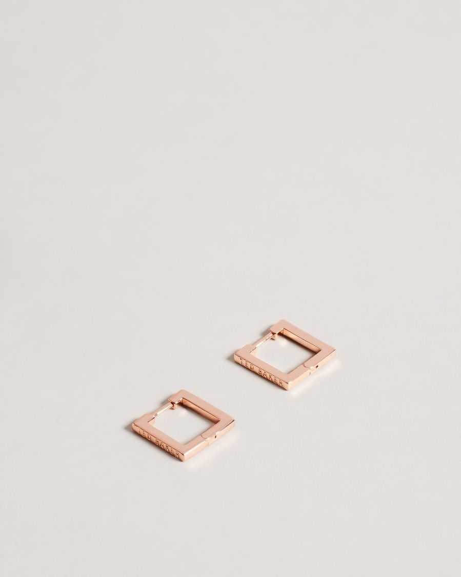 Ted Baker Senrii Small Square Hinge Earrings Rose Gold Colour | 5167894-GC