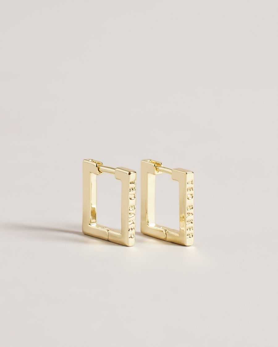 Ted Baker Senrii Small Square Hinge Earrings Gold Colour | 7185690-BG