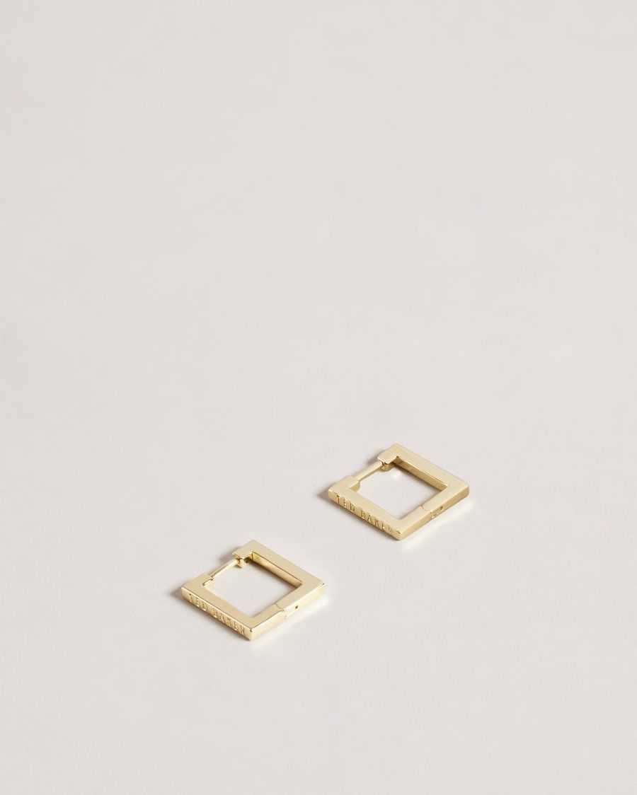 Ted Baker Senrii Small Square Hinge Earrings Gold Colour | 7185690-BG