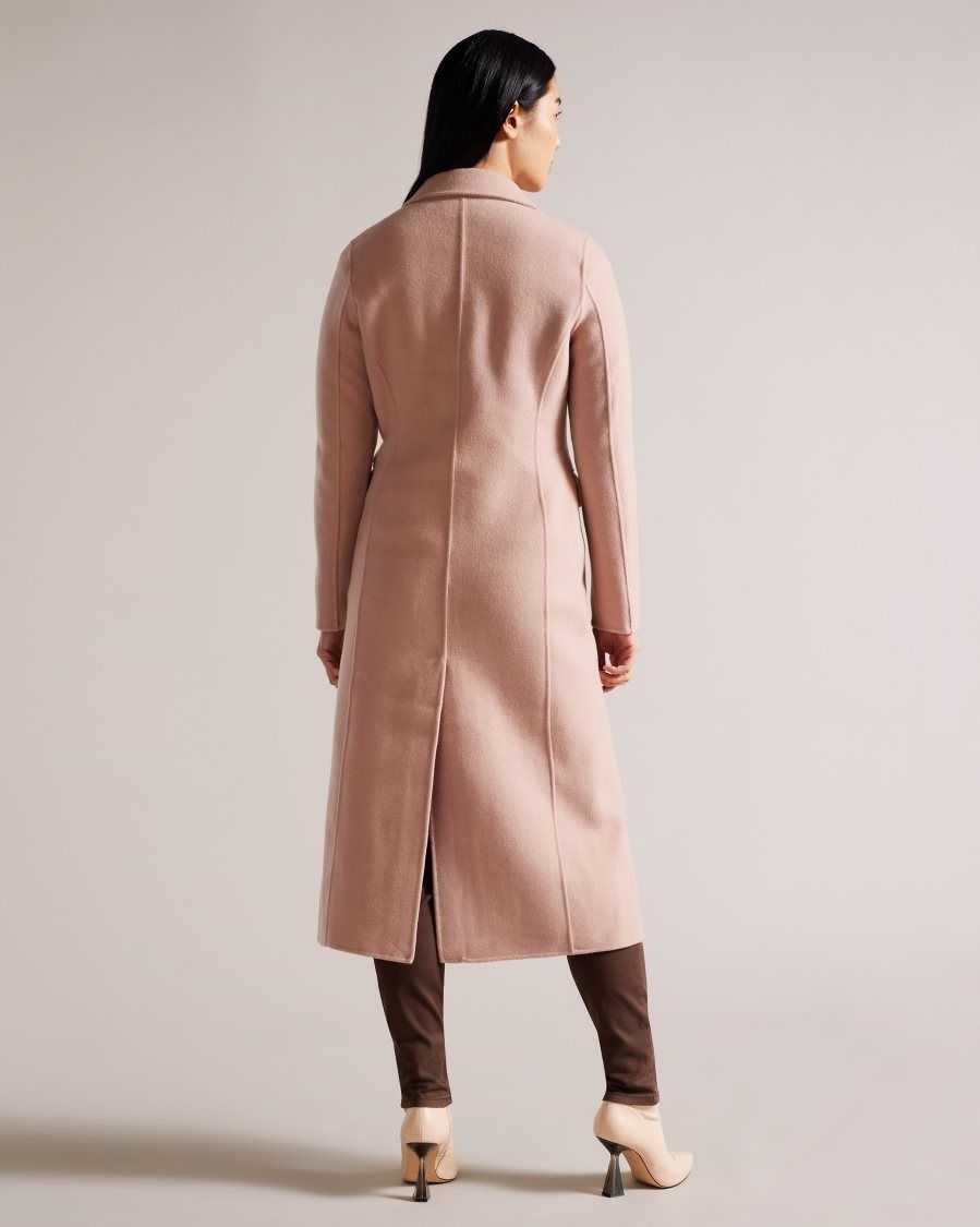 Ted Baker Serinn Wool Blend Longline Coat Dusky Pink | 2475839-DT