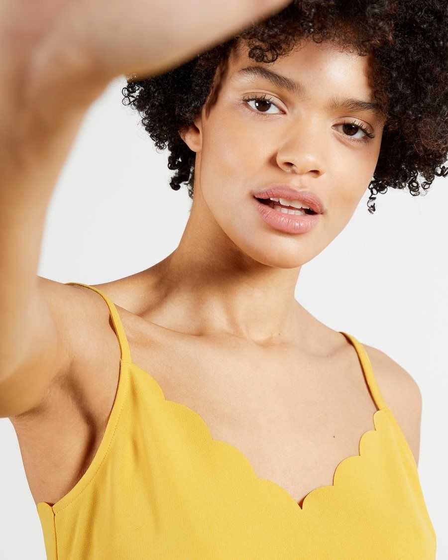 Ted Baker Siina Scallop Neckline Cami Top Yellow | 1570946-TC