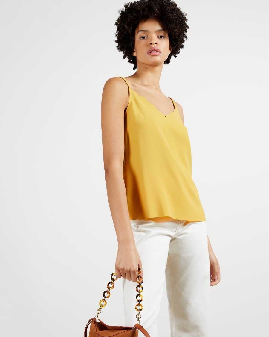 Ted Baker Siina Scallop Neckline Cami Top Yellow | 1570946-TC