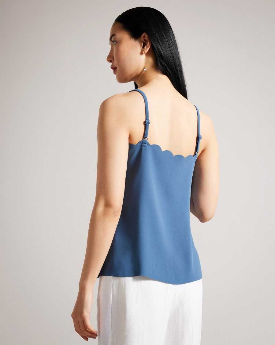 Ted Baker Siina Scallop Neckline Cami Top Medium Blue | 3628079-VD