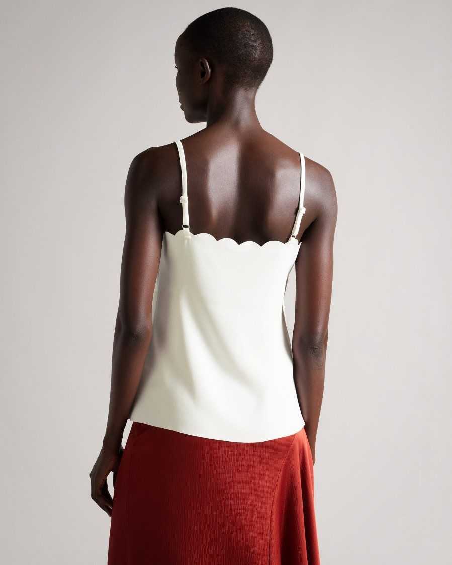 Ted Baker Siina Scallop Neckline Cami Top Ivory | 3945182-LM