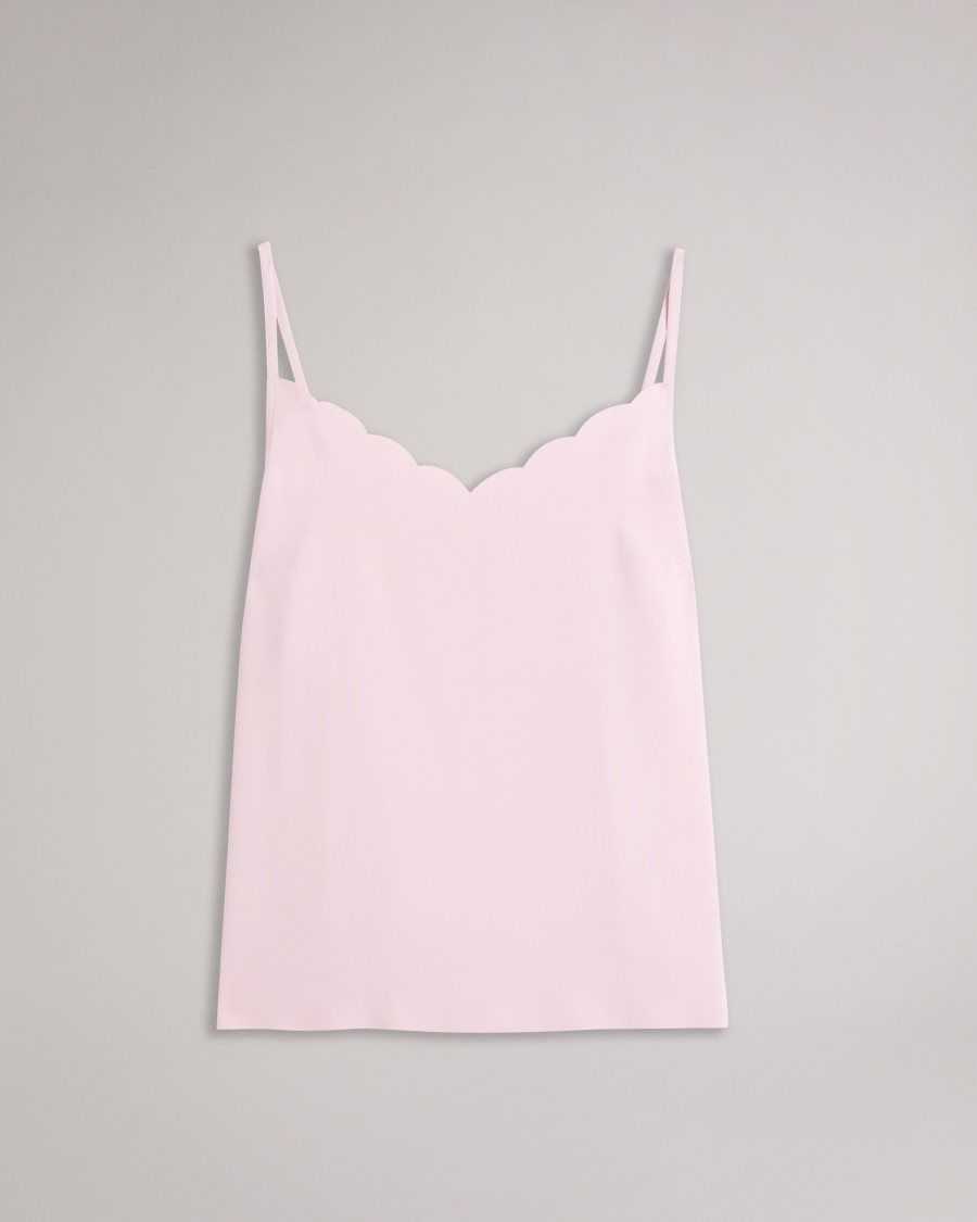 Ted Baker Siina Scallop Neckline Cami Top Dusky Pink | 7452038-BH