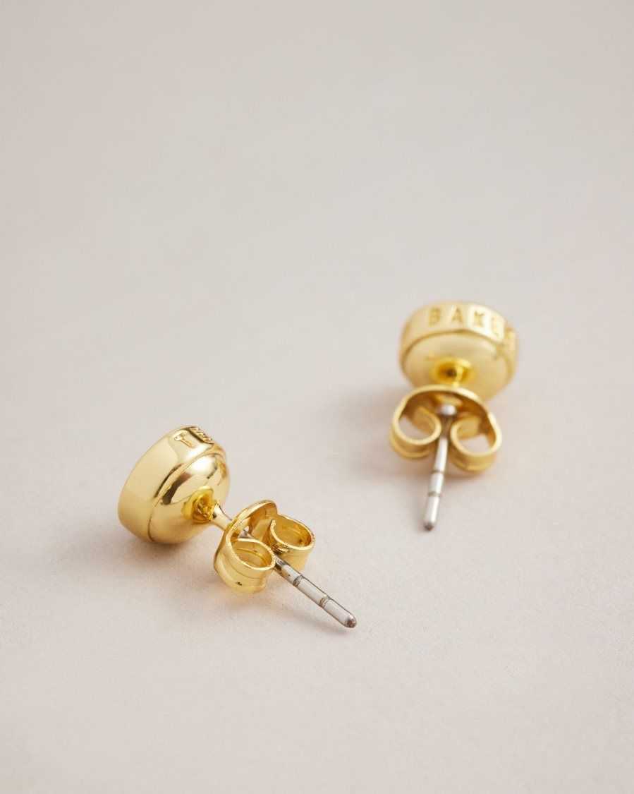 Ted Baker Sinaa Round Stud Earrings Gold Colour | 9145683-XS