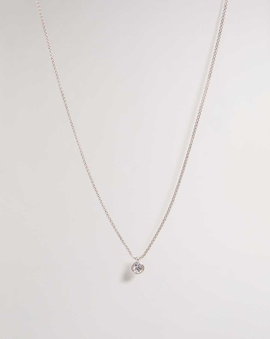 Ted Baker Sininaa Crystal Pendant Necklace Silver Colour | 8356941-NE