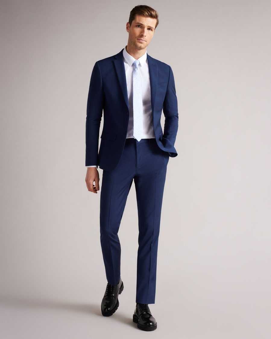 Ted Baker Sinjts Slim Fit Plain Suit Trousers Dark Blue | 8125470-VO