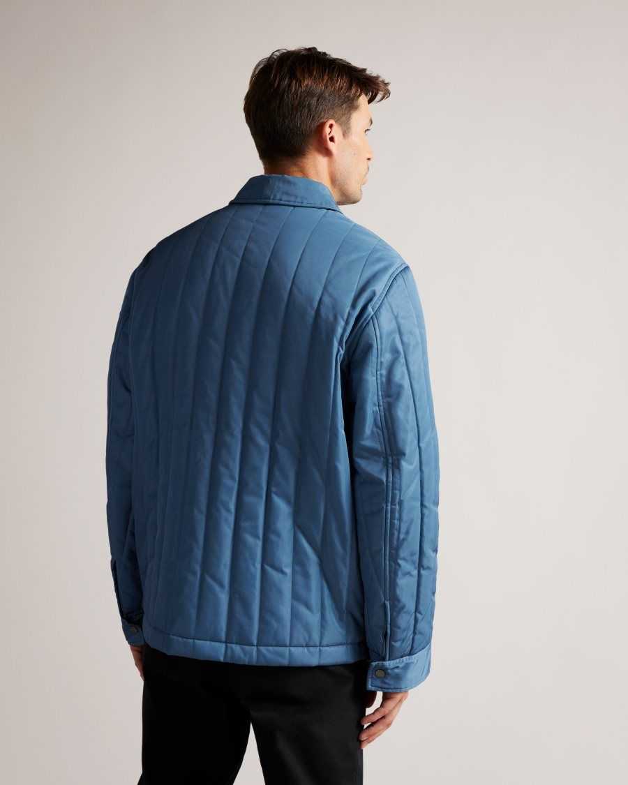 Ted Baker Skelton Quilted Workwear Jacket Medium Blue | 0185627-MO