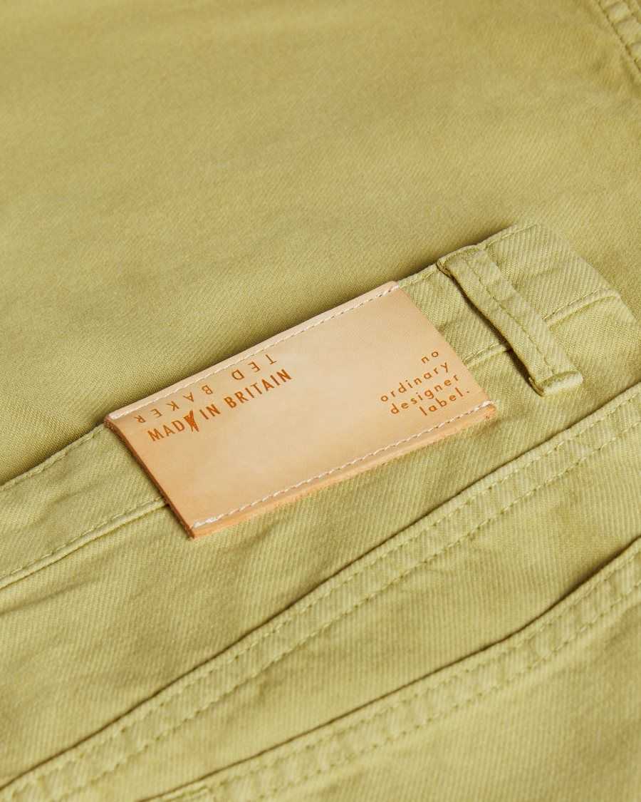 Ted Baker Snargg Wide Leg Five Pocket Chinos Khaki | 0384219-FV