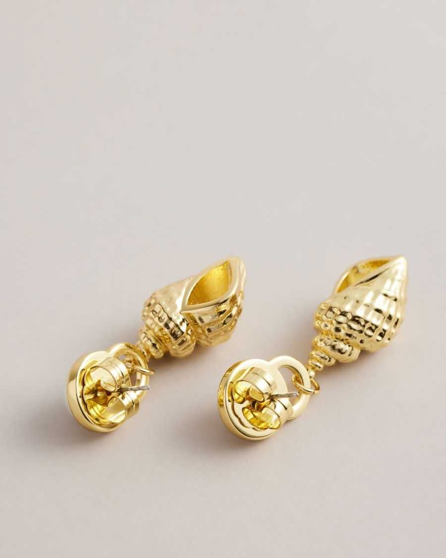 Ted Baker Solele Spiral Shell Drop Earrings Gold Colour | 4017692-YC