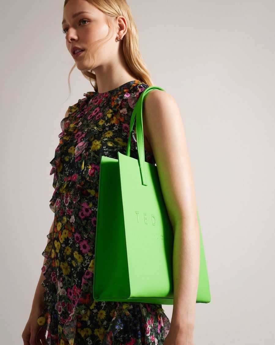 Ted Baker Soocon Large Crosshatch Icon Bag Green | 9761024-CQ