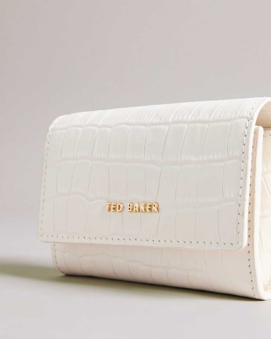 Ted Baker Sten Leather Imitation Croc Purse Ivory | 5093684-LV