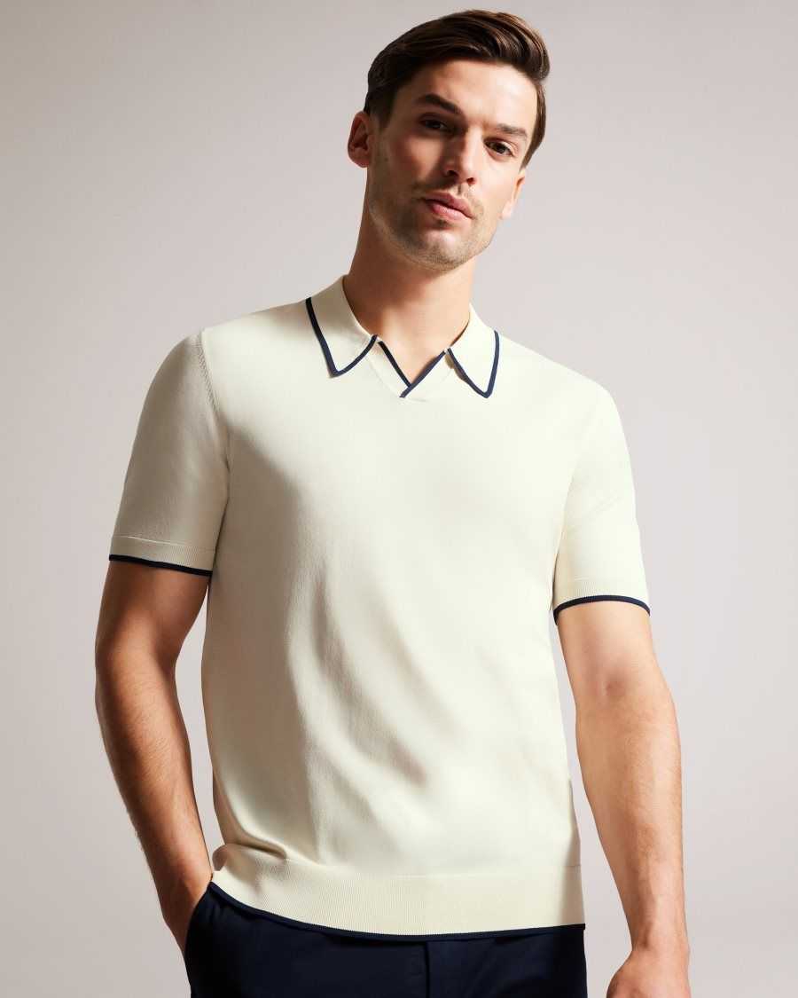 Ted Baker Stortfo Short Sleeve Rayon Polo Shirt Stone | 7952648-SJ