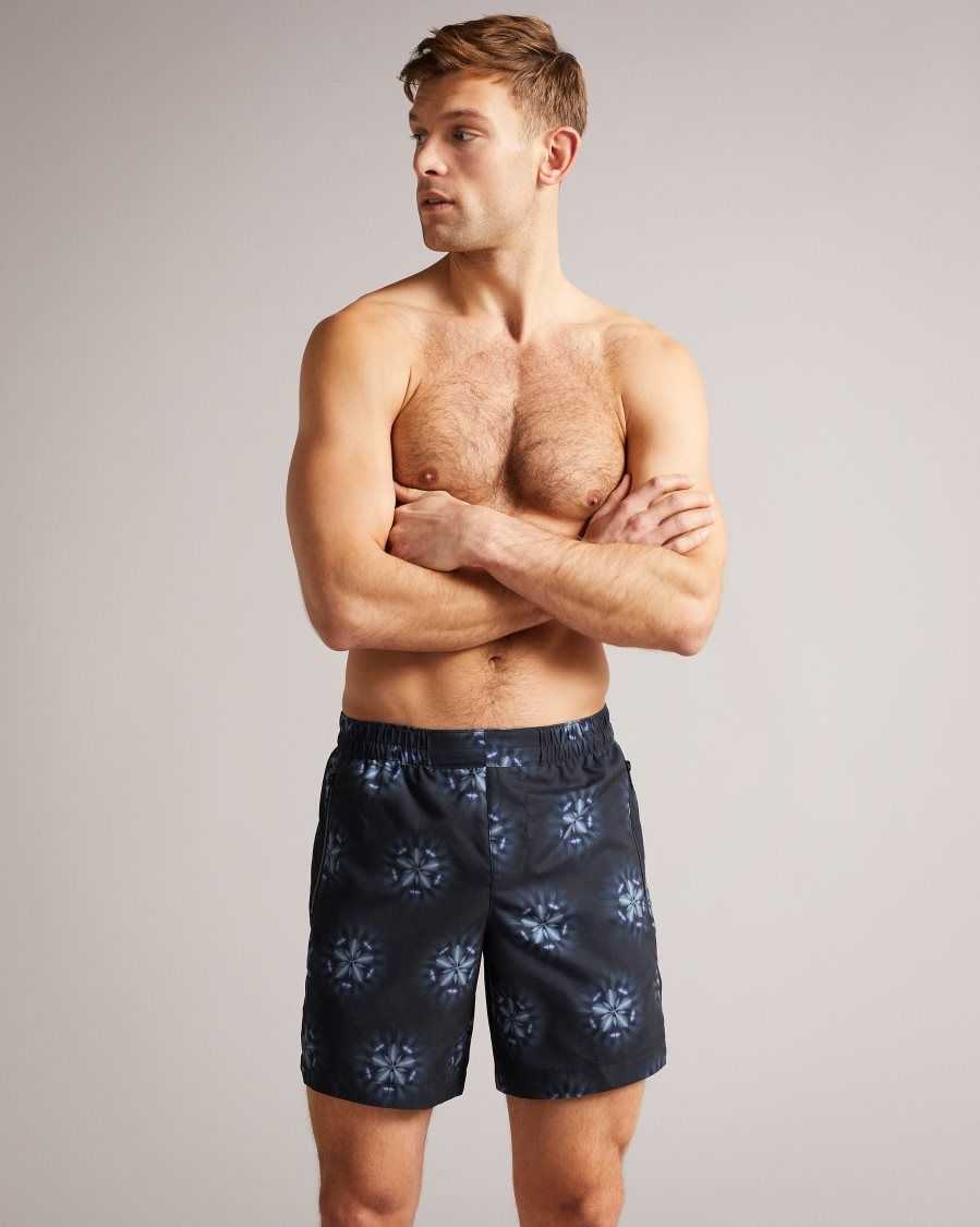 Ted Baker Strandd Circular Printed Swim Shorts Black | 9862371-VD