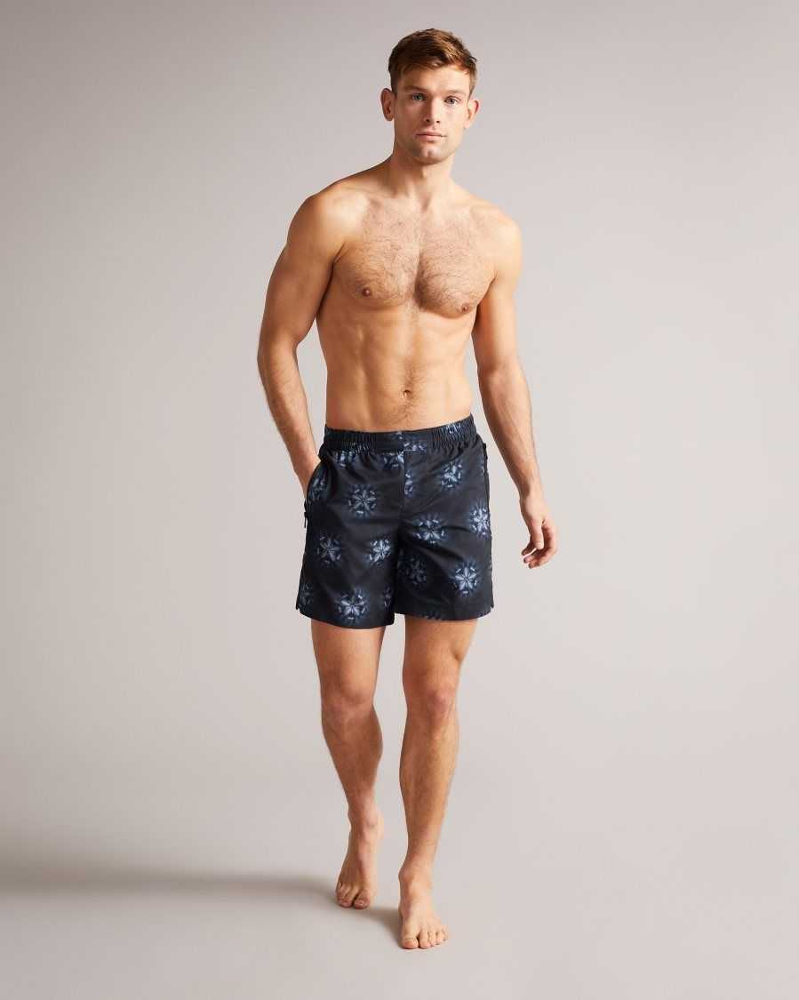 Ted Baker Strandd Circular Printed Swim Shorts Black | 9862371-VD