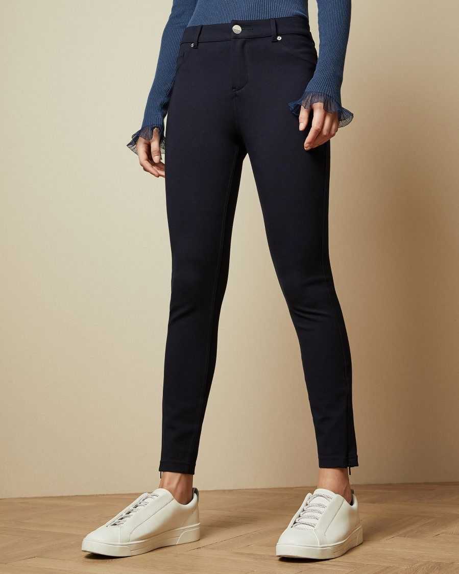 Ted Baker Strenti Skinny Zip Cuff Ponti Jeggings Dark Blue | 8795362-QA