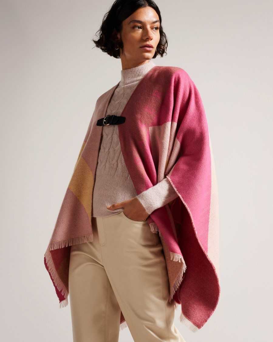 Ted Baker Suffia Buckle Poncho Pink | 3028476-GF