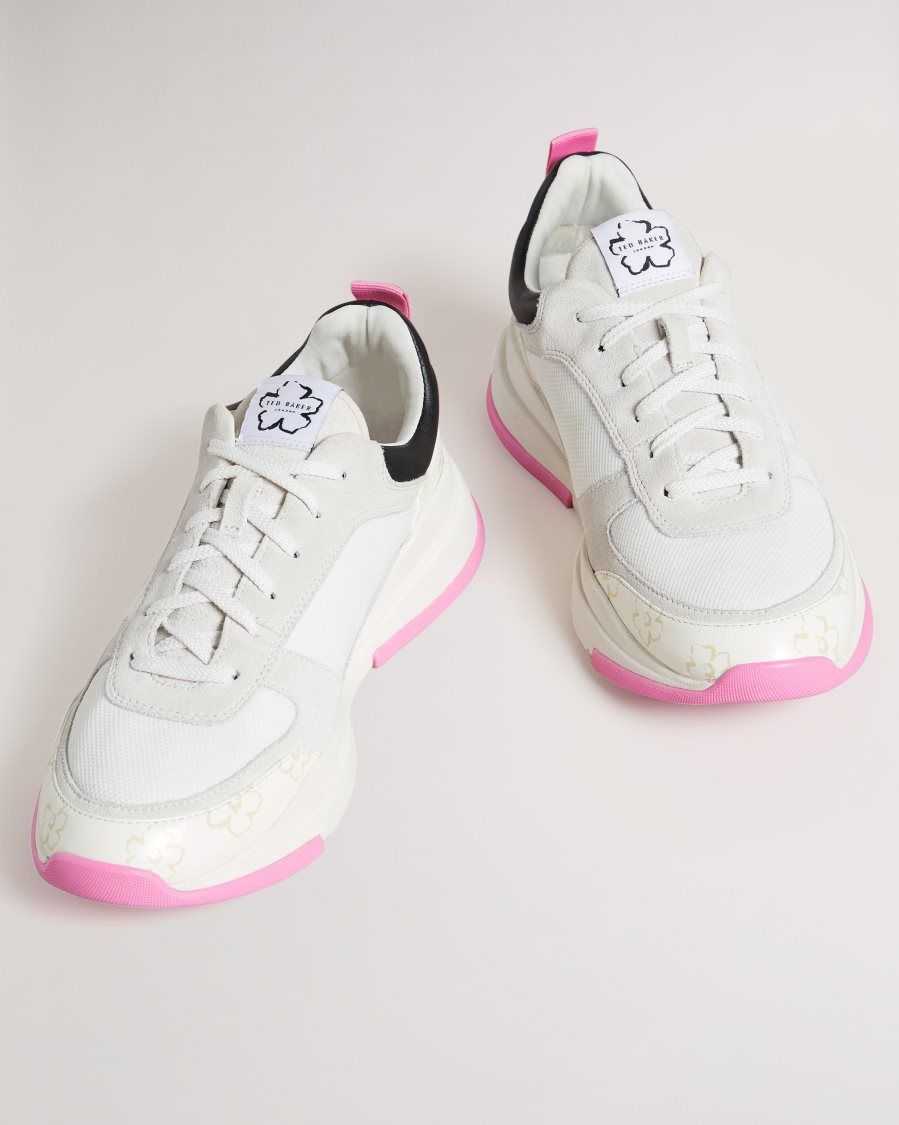 Ted Baker Tabbiy Magnolia Flower Chunky Trainer White | 4675390-ZI