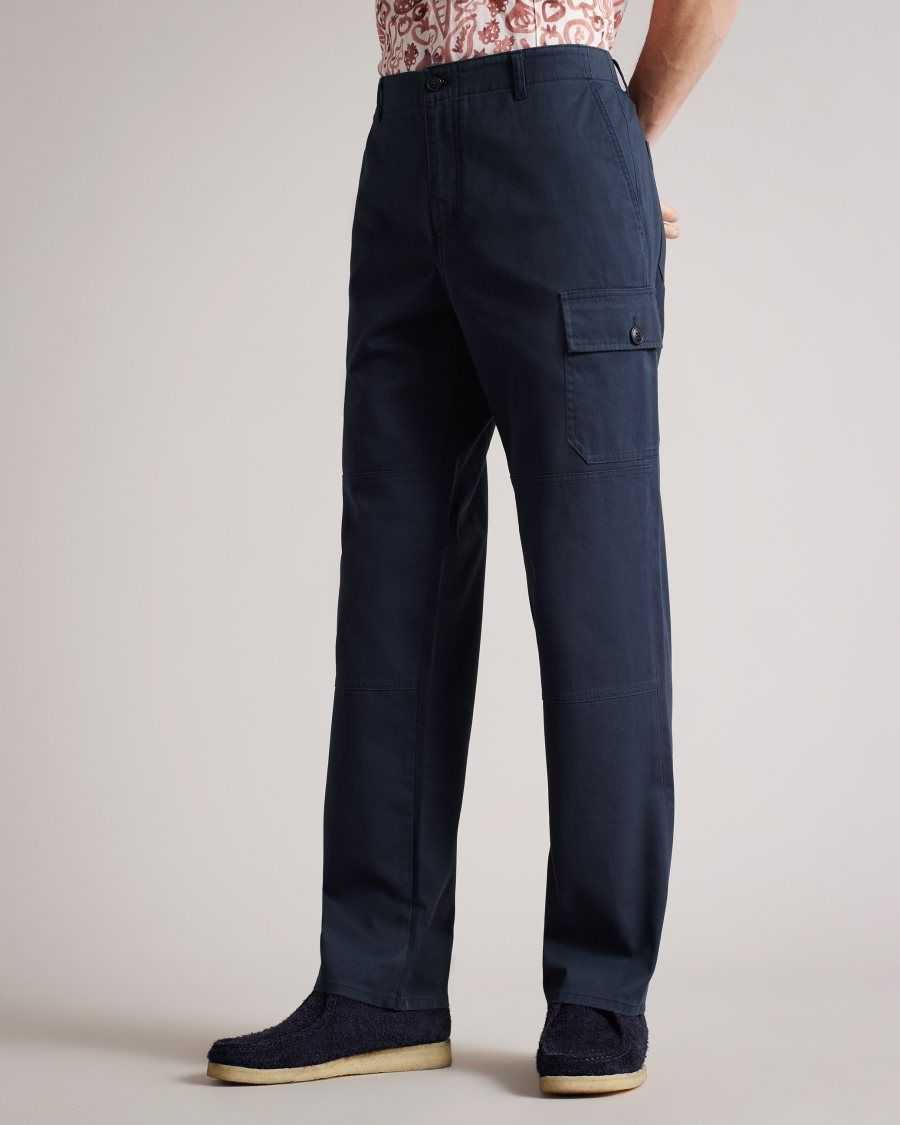 Ted Baker Tadlow Straight Fit Cargo Trousers Navy | 0269587-GO