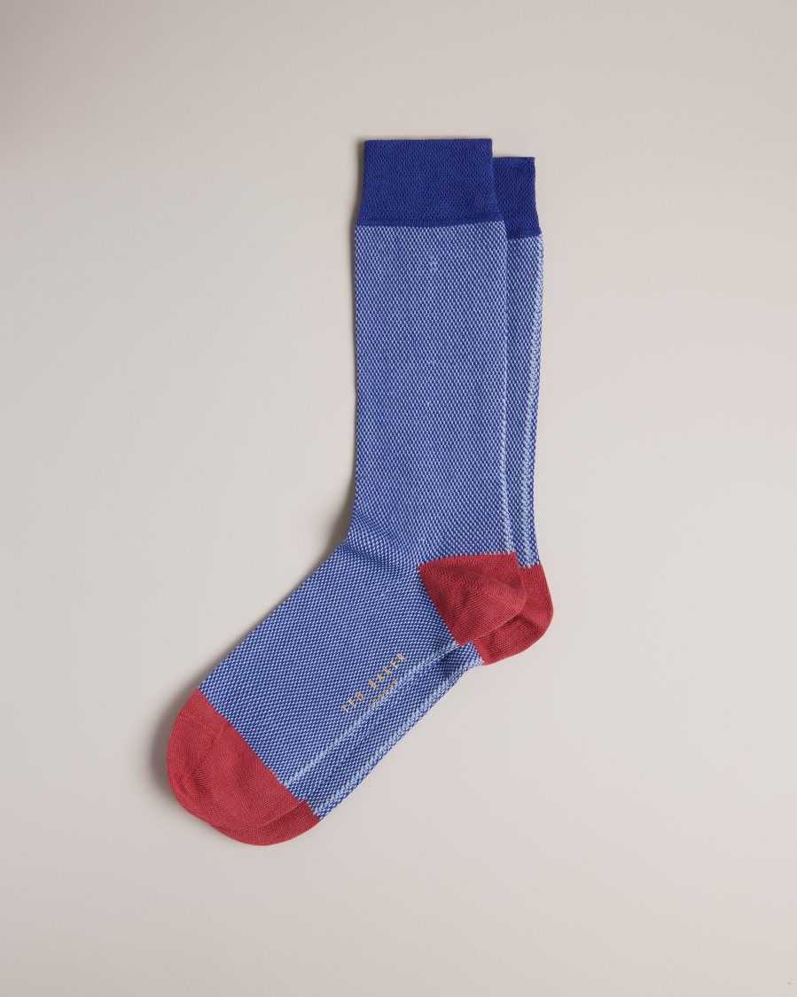 Ted Baker Tedtext Semi Plain Socks Blue | 1495820-VO