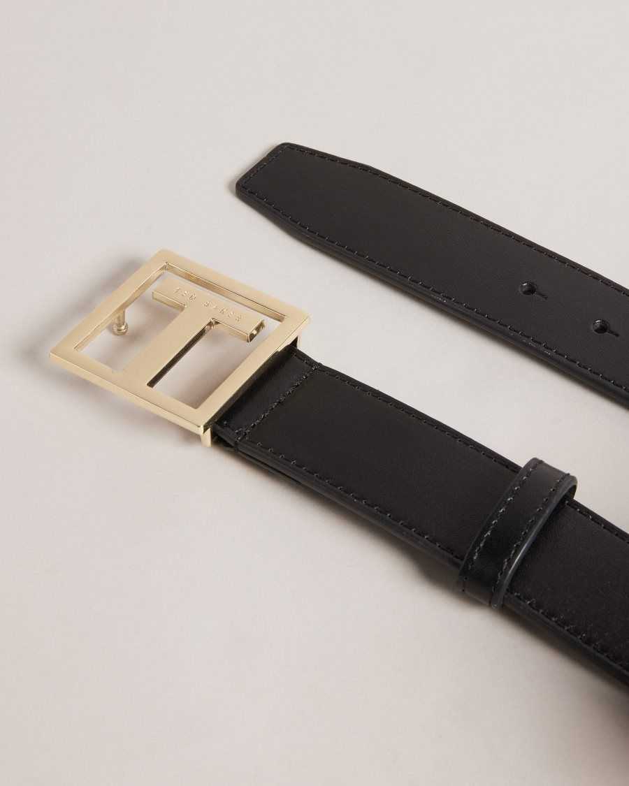 Ted Baker Teelyy T Buckle Belt Black | 1460293-ES