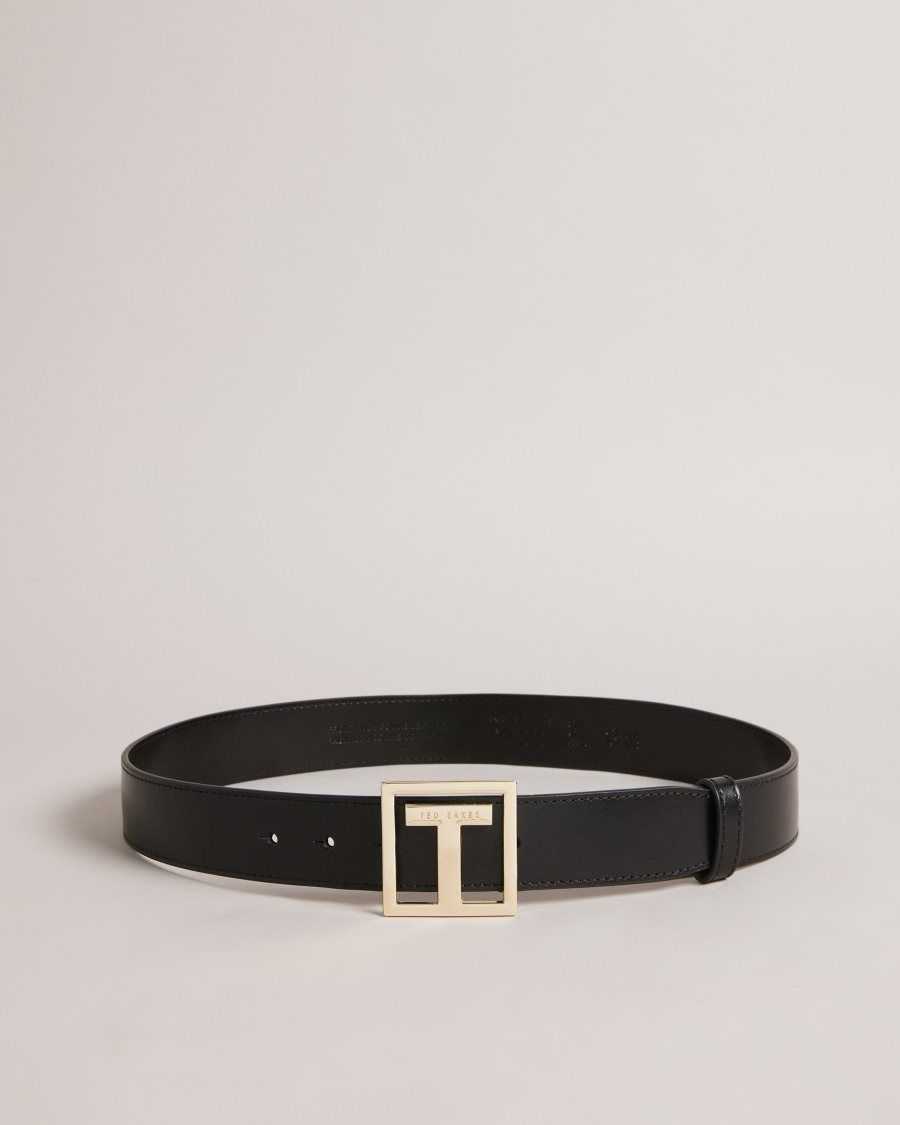 Ted Baker Teelyy T Buckle Belt Black | 1460293-ES