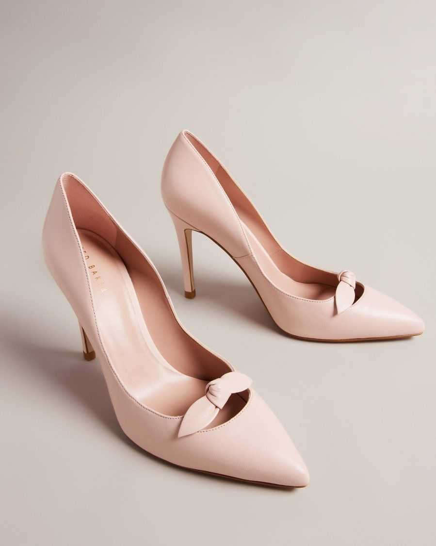 Ted Baker Teliah Leather Bow Embellished Court Heels Dusky Pink | 0486231-BS