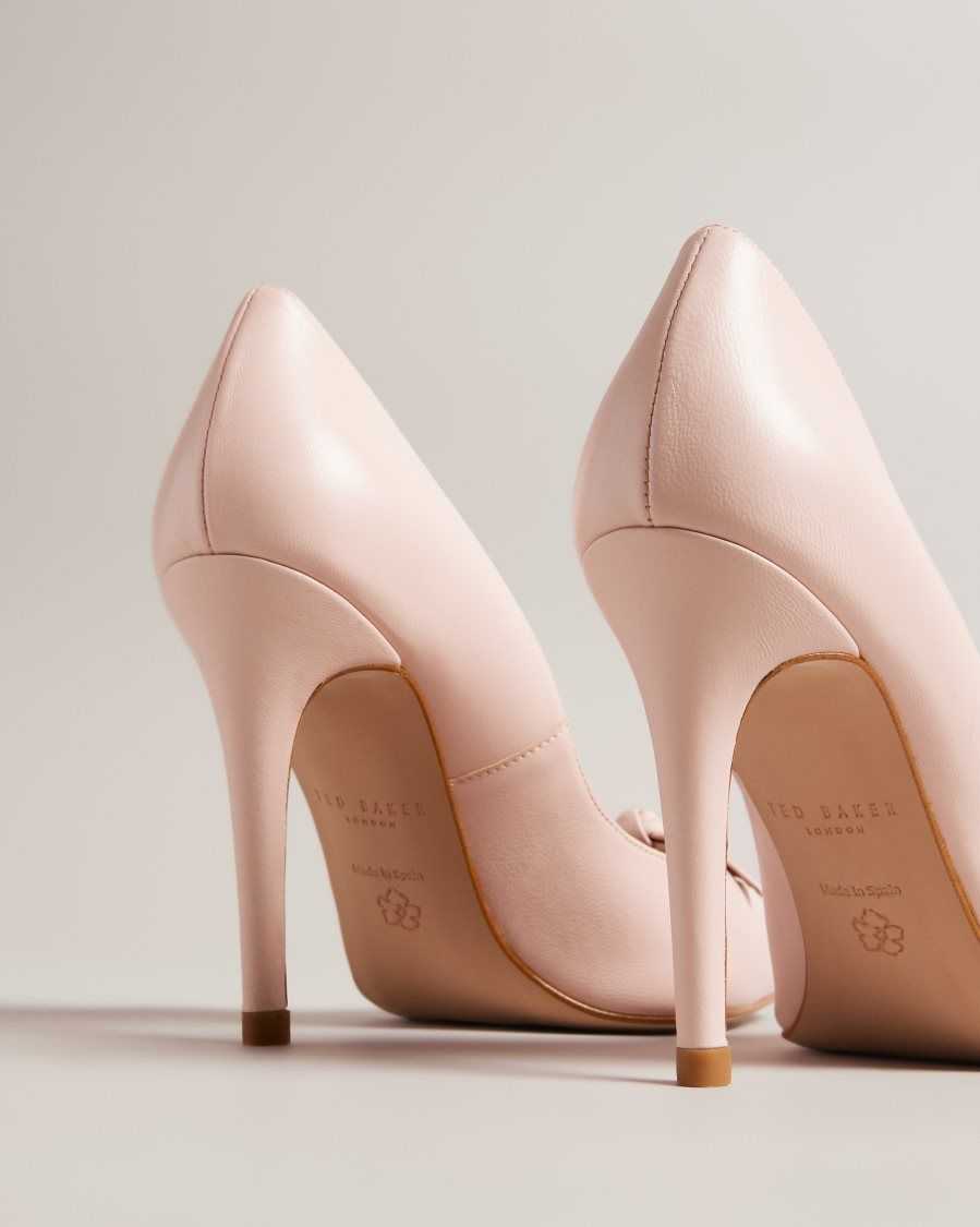 Ted Baker Teliah Leather Bow Embellished Court Heels Dusky Pink | 0486231-BS