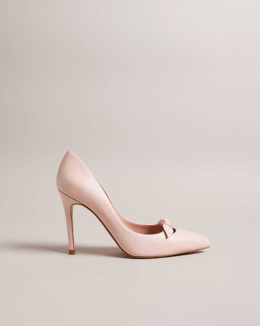 Ted Baker Teliah Leather Bow Embellished Court Heels Dusky Pink | 0486231-BS